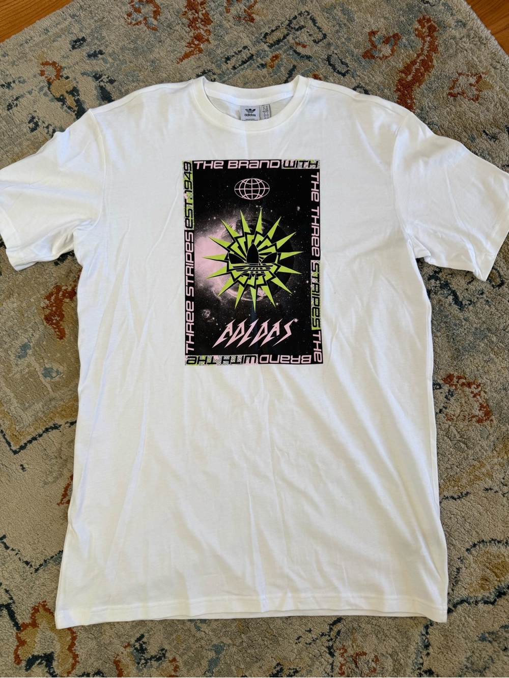 adidas White Graphic Logo T-Shirt Dress